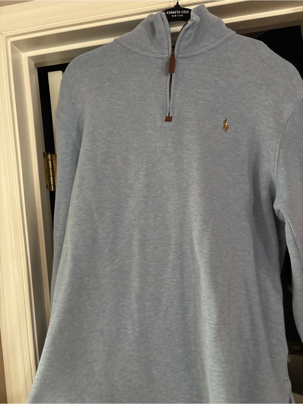 Ralph Lauren Light Blue Quarter-Zip Polo Pullover - Picture 7 of 8